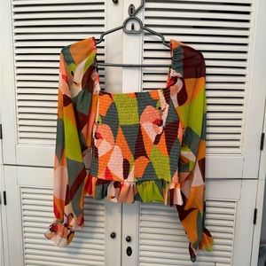 Multi color top, size S, never worn